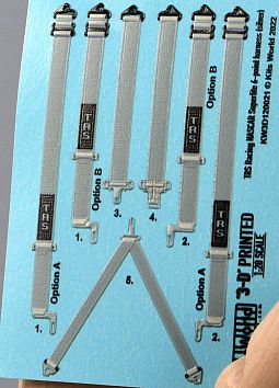 Kitsworld 1:20 Scale TRS Racing Nascar Superlite 6-Point Harness (Silver) KW3D120021 3D Printed Racing Harness Decals 