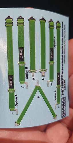 Kitsworld 1:24 Scale TRS Racing Nascar Superlite 6-Point Harness (Green) 