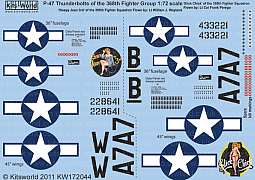 Kitsworld Kitsworld 1/72 Scale Decal Sheet P-47 Thunderbolt 