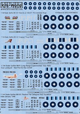 Kitsworld Kitsworld  - 1/144 Scale Decal Sheet Spitfires KW144010 