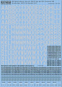 Kitsworld Kitsworld  - 1/72 Stores Ref. 33B/157 RAF Letter Codes 28 inches High 