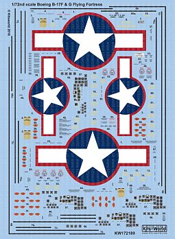 Kitsworld Kitsworld  - 1/72 Scale Boeing B-17F/G Decal Sheet 
