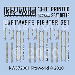 Kitsworld 1:72 scale Luftwaffe Fighter Seat Belt Set 