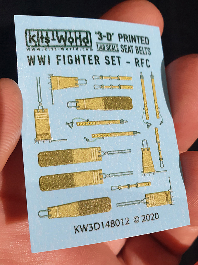 Kitsworld 1:48 scale WWI Fighter Set - Royal Flying Corps and the Royal Naval Air Servic KW3D148012 3D Seat Belt Decals 